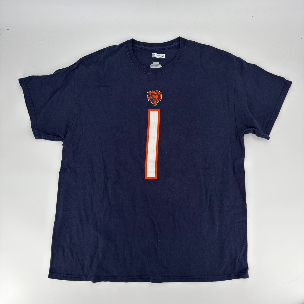 NFL Team Apparel Chicago Bears Justin Fields Kids XL Navy Blue Excellent‎ Tee 1